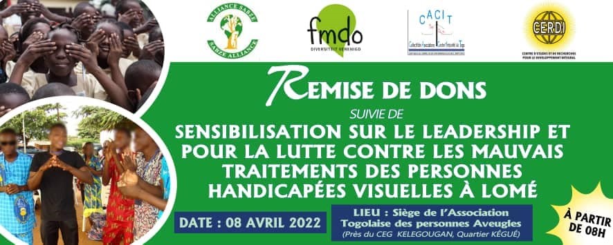 REMISE DE DONS ET SENSIBILISATION : PROMOUVOIR LE LEADERSHIP ET COMBATTRE LES MAUVAIS TRAITEMENTS ENVERS LES PERSONNES HANDICAPÉES VISUELLES